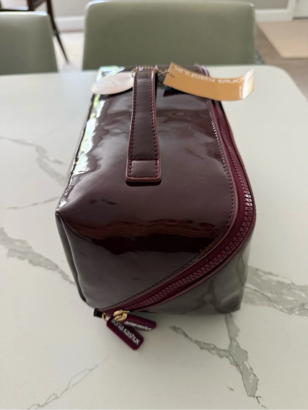 Sonia Kashuk Deep Wine Patent Cosmetic Case with Top Handle